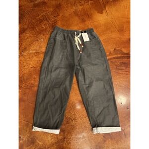 NEW Kidoriman Pokku Ankle Pants Men XL Japanese Streetwear Charcoal Waist Baggy